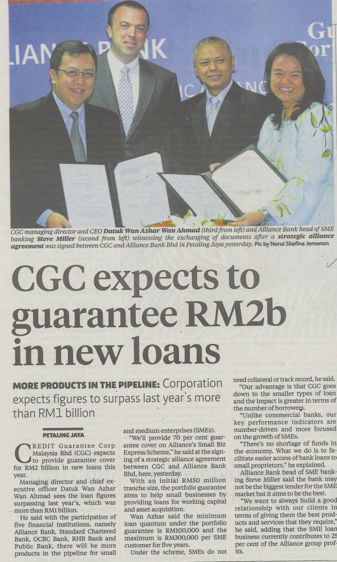 New Straits Times _ CGC expects to guarantee RM2b in new loans 140313