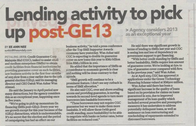 The Sun_Lending activity to pick up post – GE13_08052013