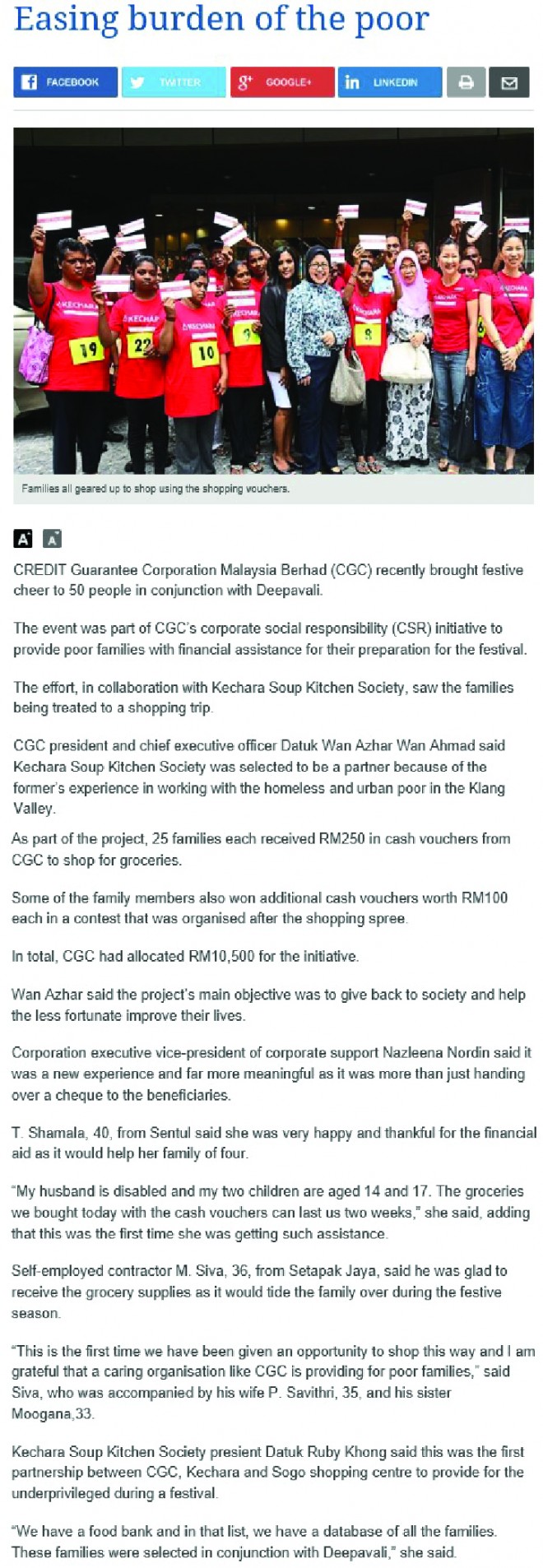 Easing burden of the poor